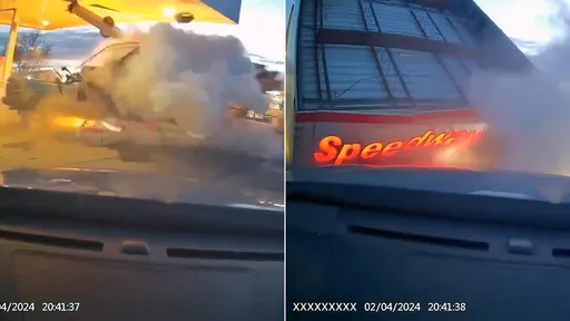驚悚片｜皮卡車高速撞毀加油站　他目擊全程嚇歪了