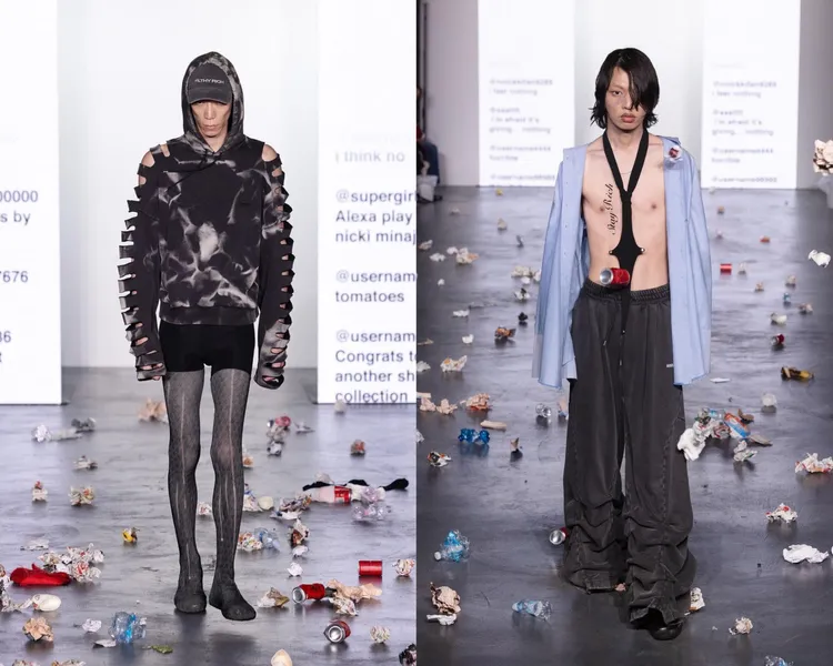 AVAVAV 2024秋冬大秀被丟滿了「垃圾」。翻攝avavav IG