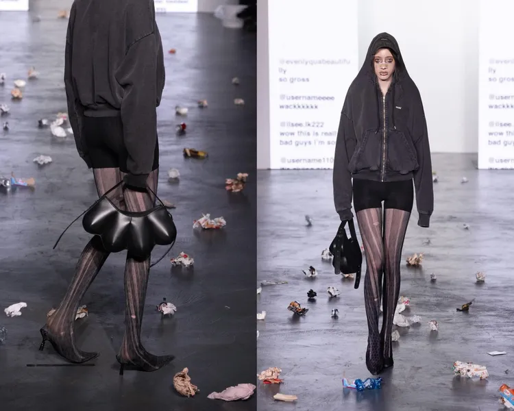 AVAVAV 2024秋冬大秀被丟滿了「垃圾」。翻攝avavav IG