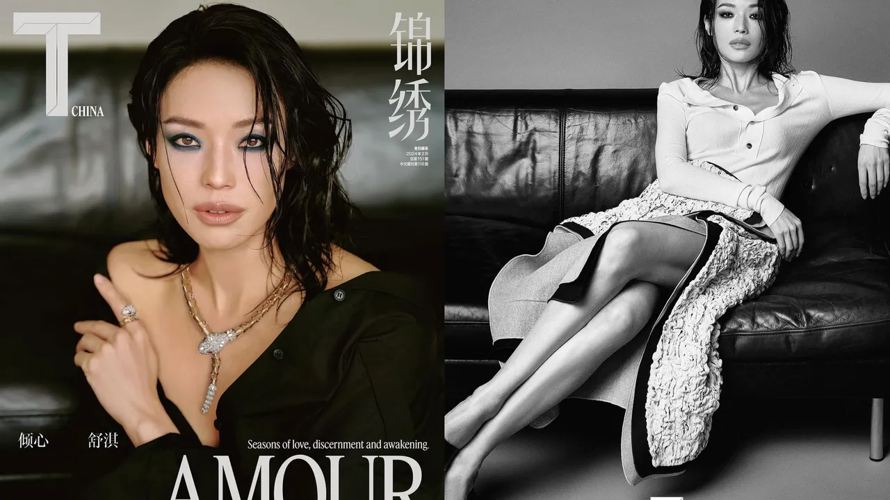 舒淇今日分享2024年拍攝的首本時尚雜誌封面，香肩美腿齊發，帶來最美麗的新年祝福。翻攝sqwhat IG