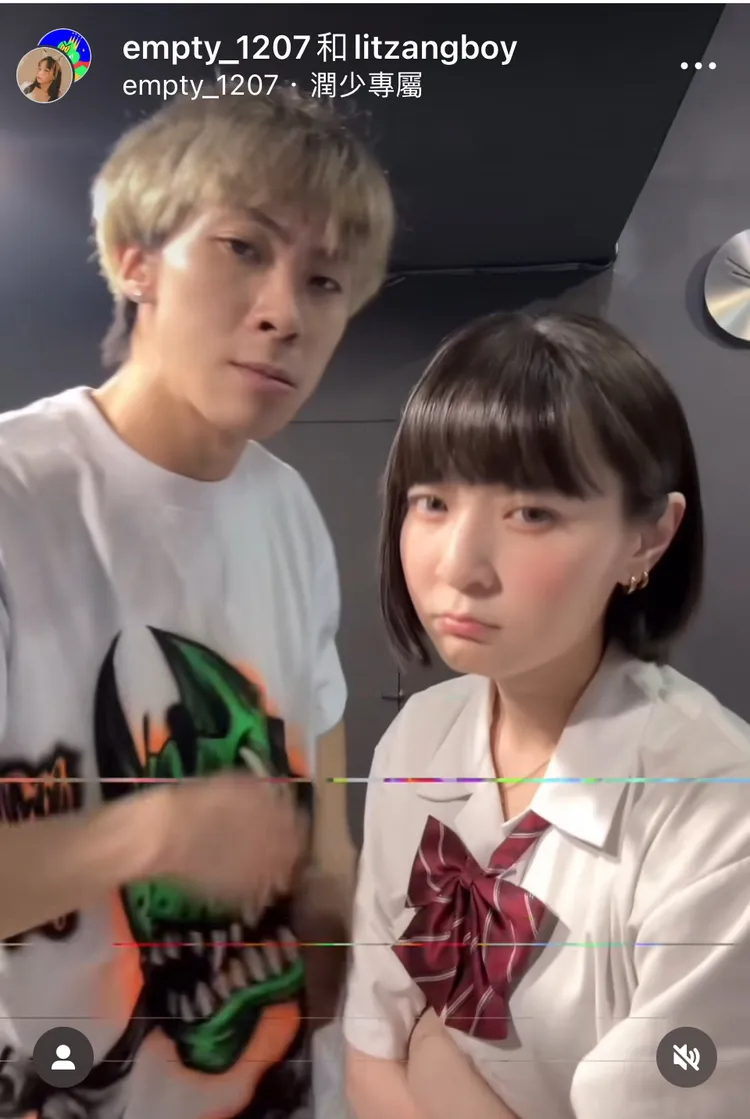 玖壹壹師弟潤少與網紅本本拍片。混血兒娛樂提供