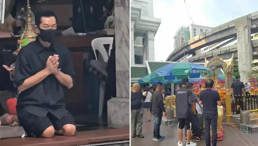 古天樂下跪還願!答謝泰國四面佛 請8人獻舞捐6頭金象