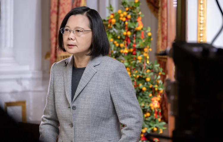 蔡英文感謝國人團結打拚，讓台灣走向世界。總統府提供