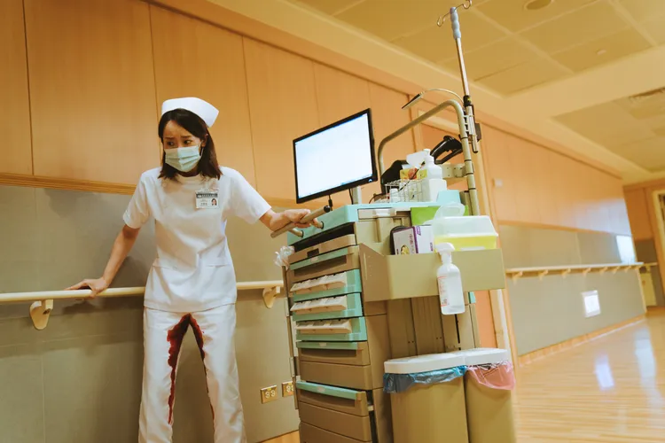 林子熙演出流產橋段。大愛提供