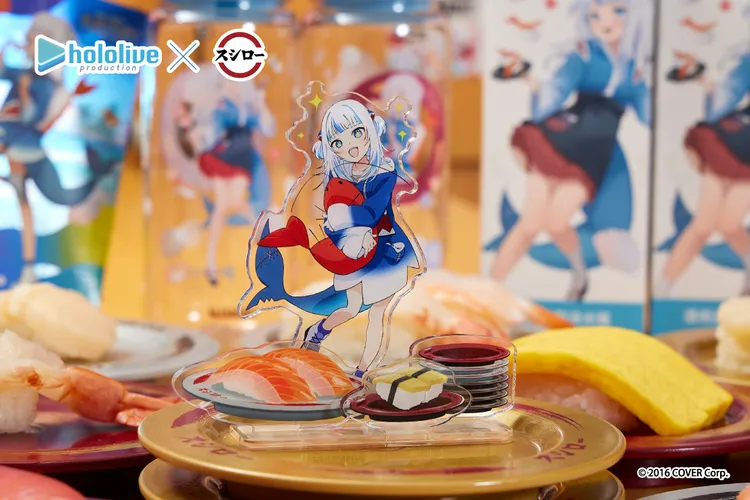 壽司郎×Gawr Gura聯名款壓克力立牌。業者提供