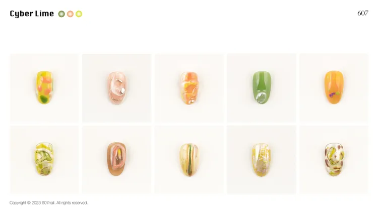 607 nail主理人Grace為O.P.I打造的賽博Y2K風指彩。品牌提供
