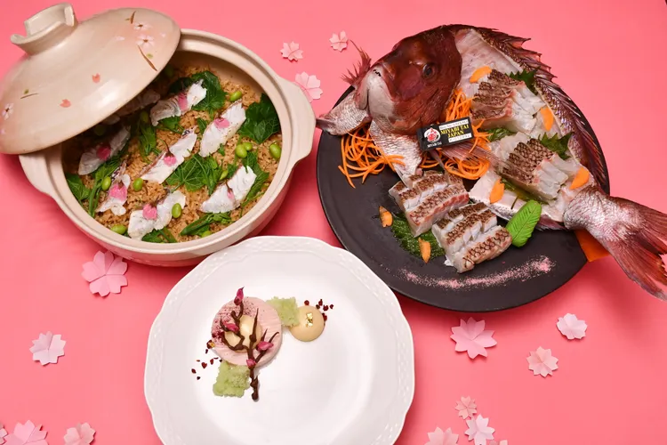 東方餐廳將日本人喻為「魚之王樣」真鯛入菜，將粉紅色調細緻甜美的魚肉做為創意料理。涵碧樓提供