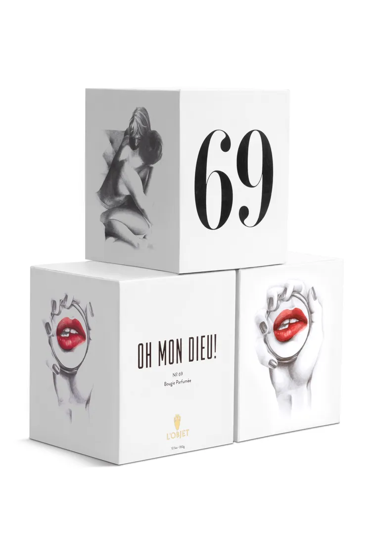 L'OBJET 69號我的紅唇香氛蠟燭，350g／4300元。品牌提供
