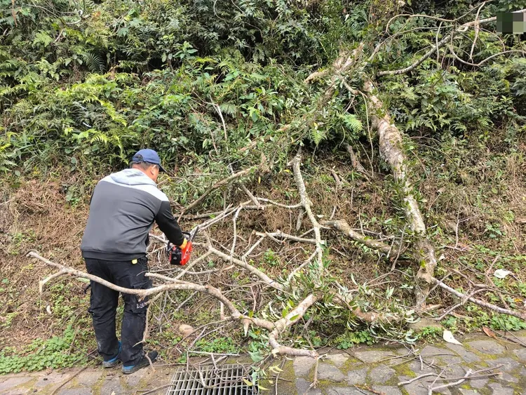 路過民眾也加入清除。大溪警分局提供