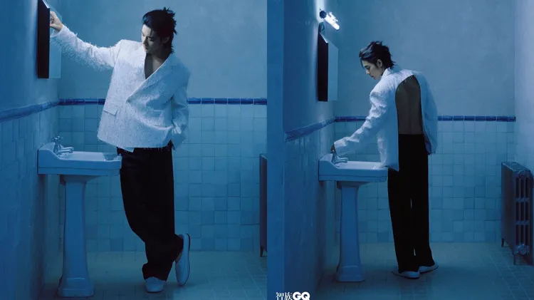 肖戰換上Jacquemus露背西裝秀出超明顯的背溝。翻攝肖戰微博