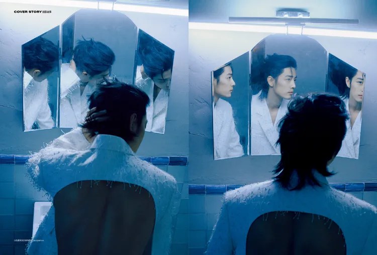 露背套裝讓男性換上西裝也能呈現性感的一面。翻攝《GQ》微博