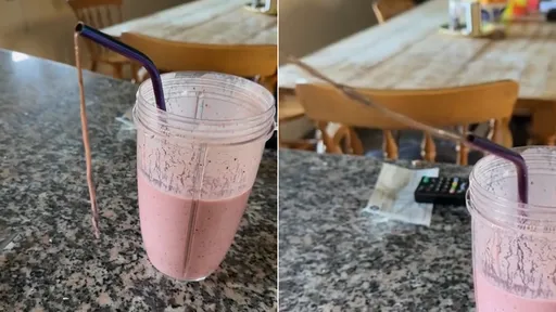 喝冰沙「吸管拉出虫状污垢」　她吓到作呕！影片惊呆百万网友