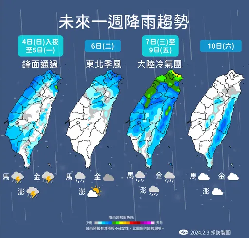 今「立春落雨透清明」！入夜迎鋒面水汽　春節低溫跌破10°C時間曝