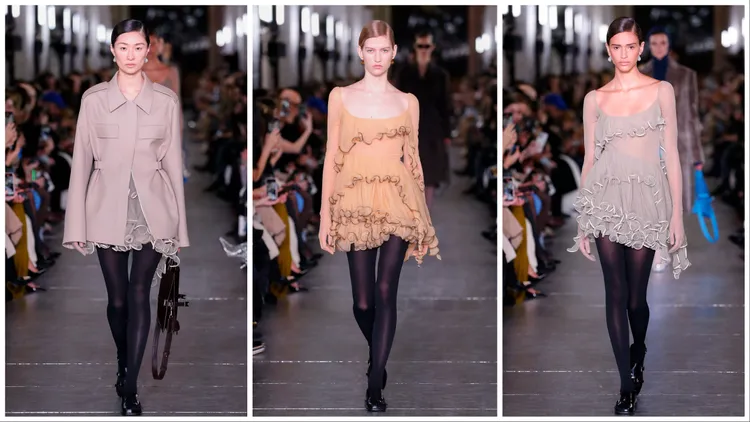 連身裙和半身裙借鑒燈罩的幾何美感。品牌提供