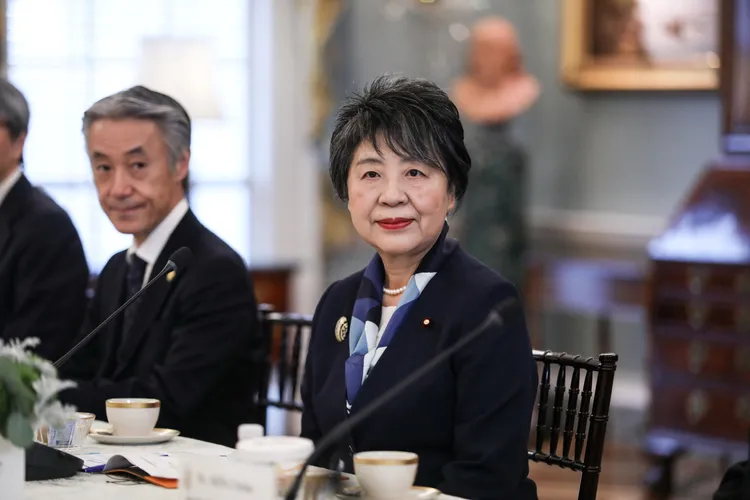 外務大臣上川陽子上月赴華府與美國國務卿布林肯會談。路透社