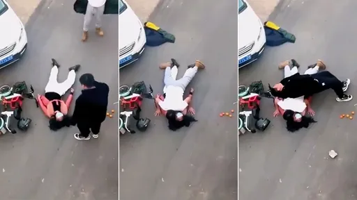 戲精女騎士中掌倒地　沒在怕！男駕駛脫衣撲上去「緊貼嬌軀」