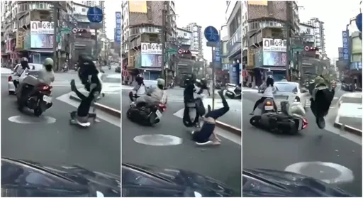 單手騎車悲劇了!他180翻轉撲街「頸椎不妙」 網怒:還滑手機