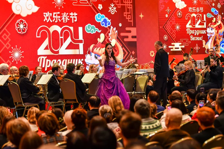 莫斯科昨天舉辦「歡樂春節」音樂會。新華社