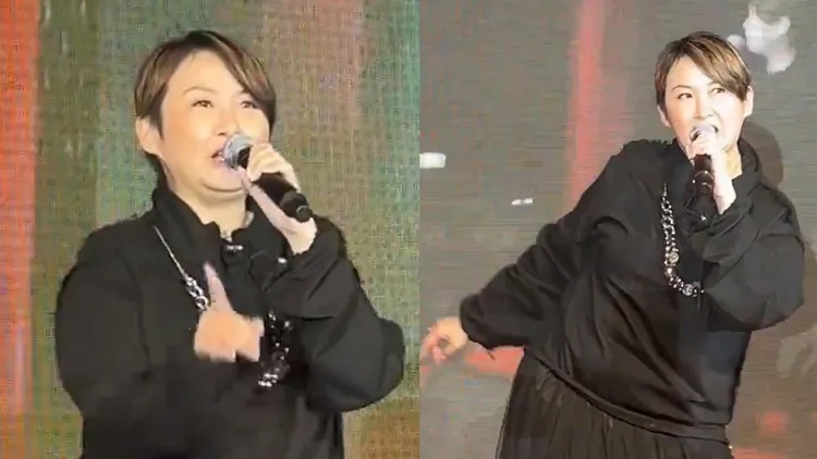 52歲湯寶如近日現身商演，身材厚實。翻攝皇家典禮大型婚禮定製抖音