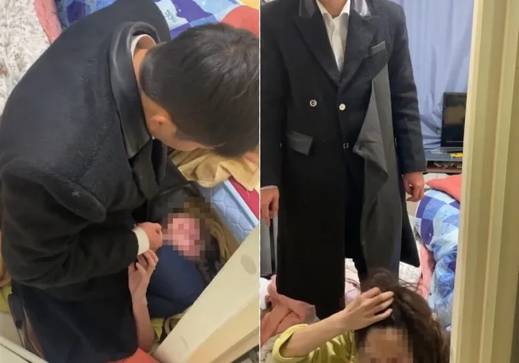 黃姓房東深夜闖進孫女租屋處，直接動手扁人。民眾提供