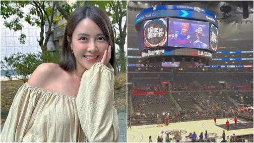 大元鼓鼓登NBA舞台玩親親　嘟嘴索吻情人節閃瞎眾人