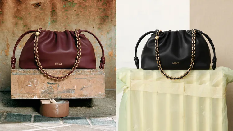 LOEWE Flamenco Purse小羊皮肩背包，各11萬7000元。品牌提供