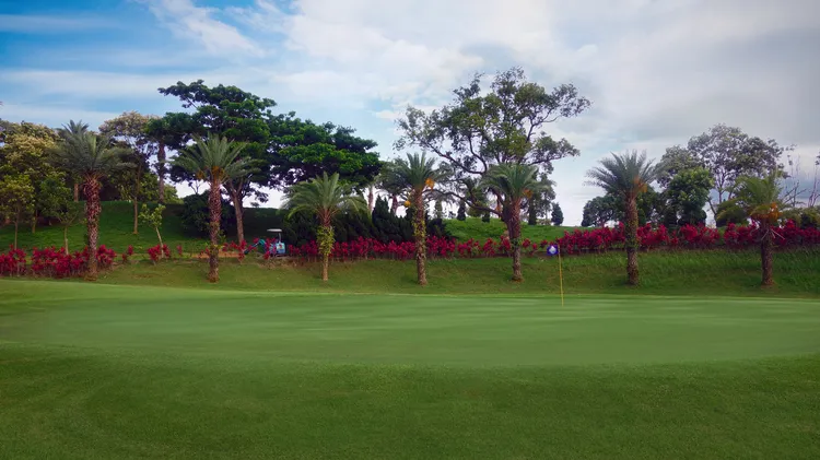 林姓球友當時在第10洞擊出飛球，剛好打中搭球車經過的黃姓球友。翻攝彰化高爾夫球場官網