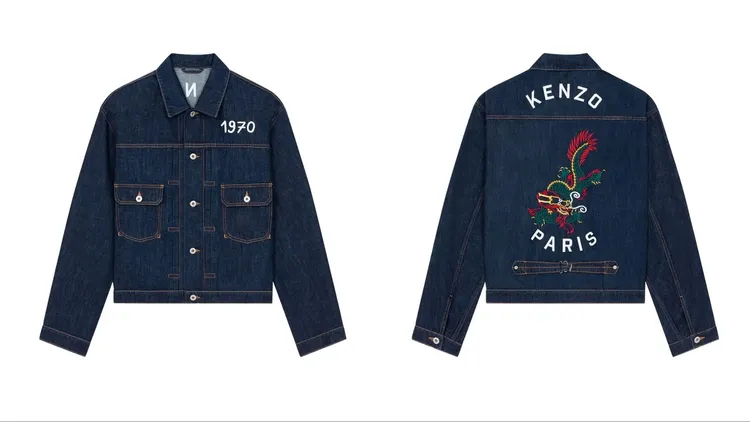 CNY限定龍繡綵云水洗藍丹寧外套，3萬1800元。品牌提供