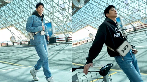 林柏宏機場當牛仔型男笑得很燦爛 準備搭機看COACH秋季大秀