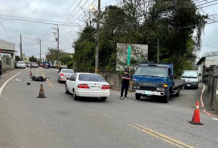 車禍現場。大園警分局提供