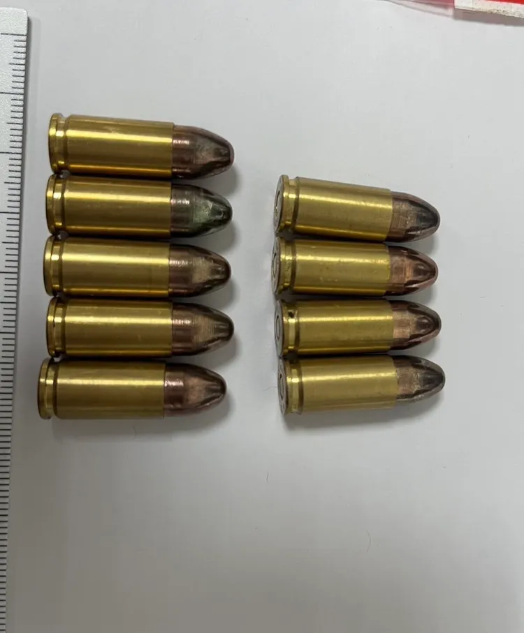 警方查獲的子彈。翻攝畫面