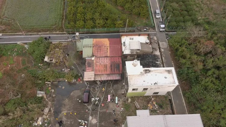 火警現場。新竹縣消防局提供