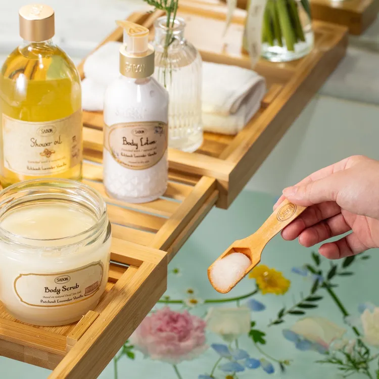 SABON身體磨砂膏可用來泡澡放鬆。品牌提供