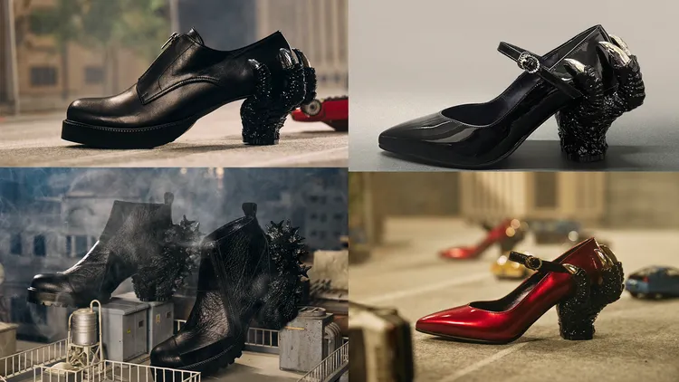 松井諒祐與《哥吉拉-1.0》的聯名鞋款受到關注。翻攝自Ｘ（舊名推特）