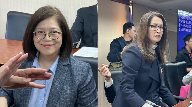 管碧玲和高金素梅槓上。潘袁詩羽攝