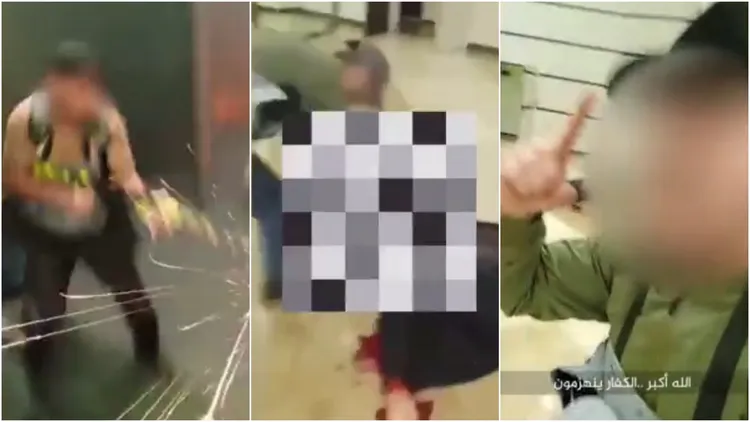 莫斯科恐攻歹徒，對倒臥血泊中的傷者補開數槍，還持刀割喉傷者。翻攝自Ｘ（推特）