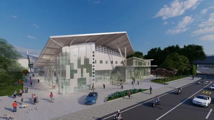 高雄市87期重劃區設置「岡山運動中心」，經費就從標售後平均地權基金取得。翻攝高市運發局資料