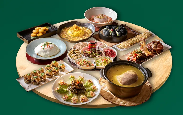 蓬萊邨主廚手路菜10人套餐售價1萬8800元。台北福華大飯店提供