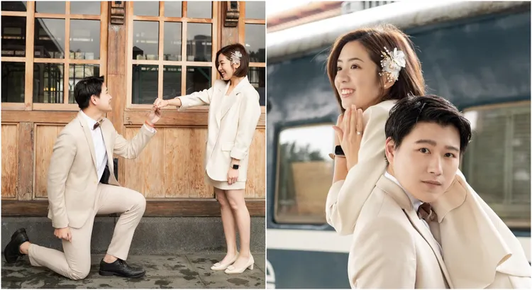 學姐黃瀞瑩宣布結婚，甜蜜婚照曝光。取自黃瀞瑩臉書