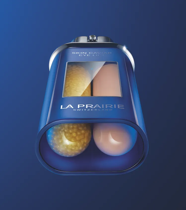 La Prairie魚子美顏緊俏美眼精華擁有雙管設計。品牌提供