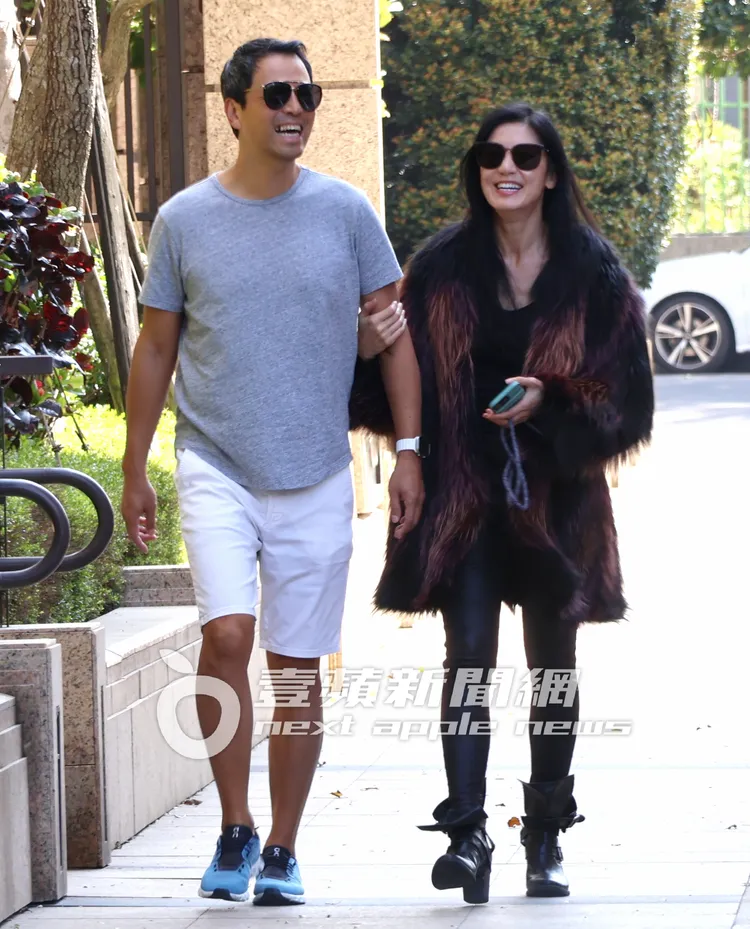 林熙蕾與老公楊晨，不約而同哈哈大笑，心情看來大好。特勤中心攝