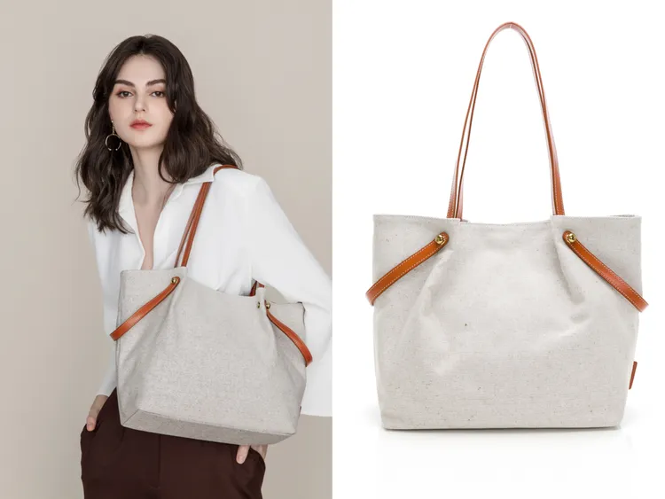 隋棠特別推薦的ZODENCE DION德國帆布長短帶肩背手提包，6480元。品牌提供