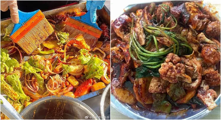 甘肅天水的麻辣燙在網路上走紅，吸引不少人都想吃當地的麻辣燙。翻攝自微博