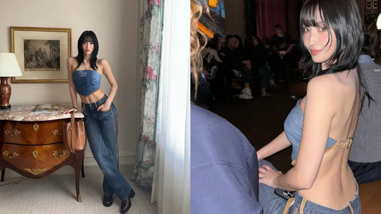 TWICE成員MOMO身上布料超級少。翻攝momo IG