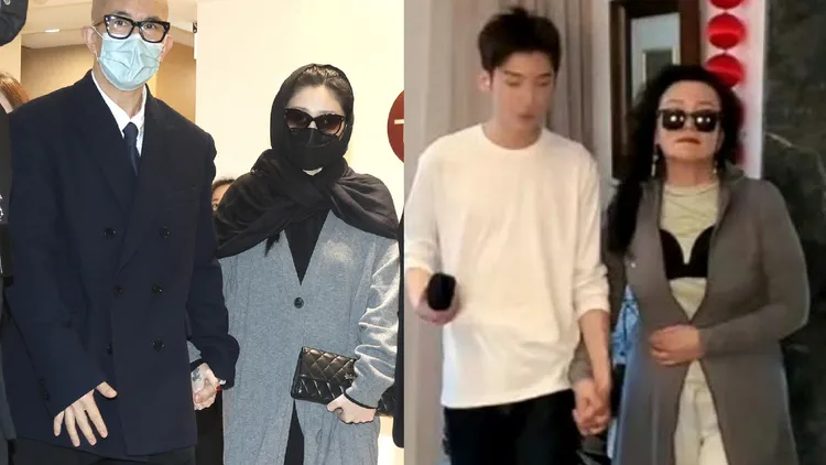 名場面10：大S和具俊曄去悼念小S公公（左圖），張蘭學大S的打扮（右圖）。彭欣偉攝、翻攝張蘭抖音