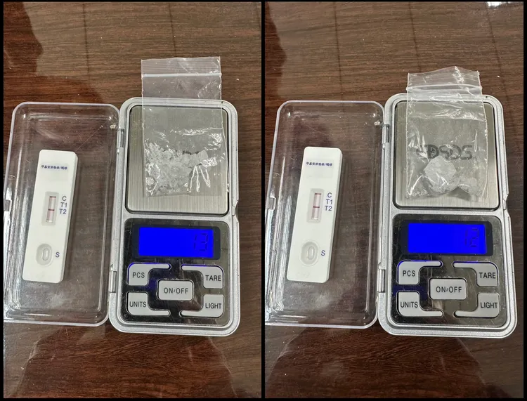 警方查扣安毒兩包。翻攝畫面