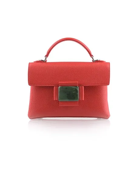 玉石扣橘色手袋,現場售價$23,920元。