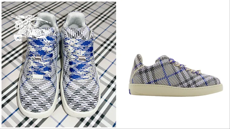 Burberry格紋針織box運動鞋，3萬2500元。品牌提供