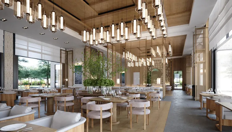 全日餐廳可品嚐環球美饌，還能在開放式廚房欣賞主廚片鴨秀，更有中式包廂與日式鐵板燒包廂。業者提供