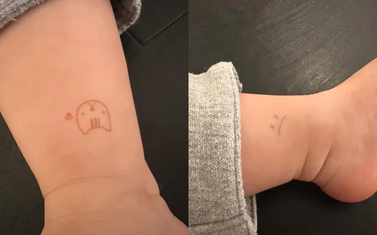 孫藝真分享兒子腳上也有可愛的貓咪圖案。翻攝孫藝真IG